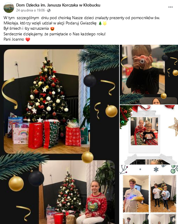 Zdjęcie z akcji Podaruj Gwiazdkę, edycja 2023